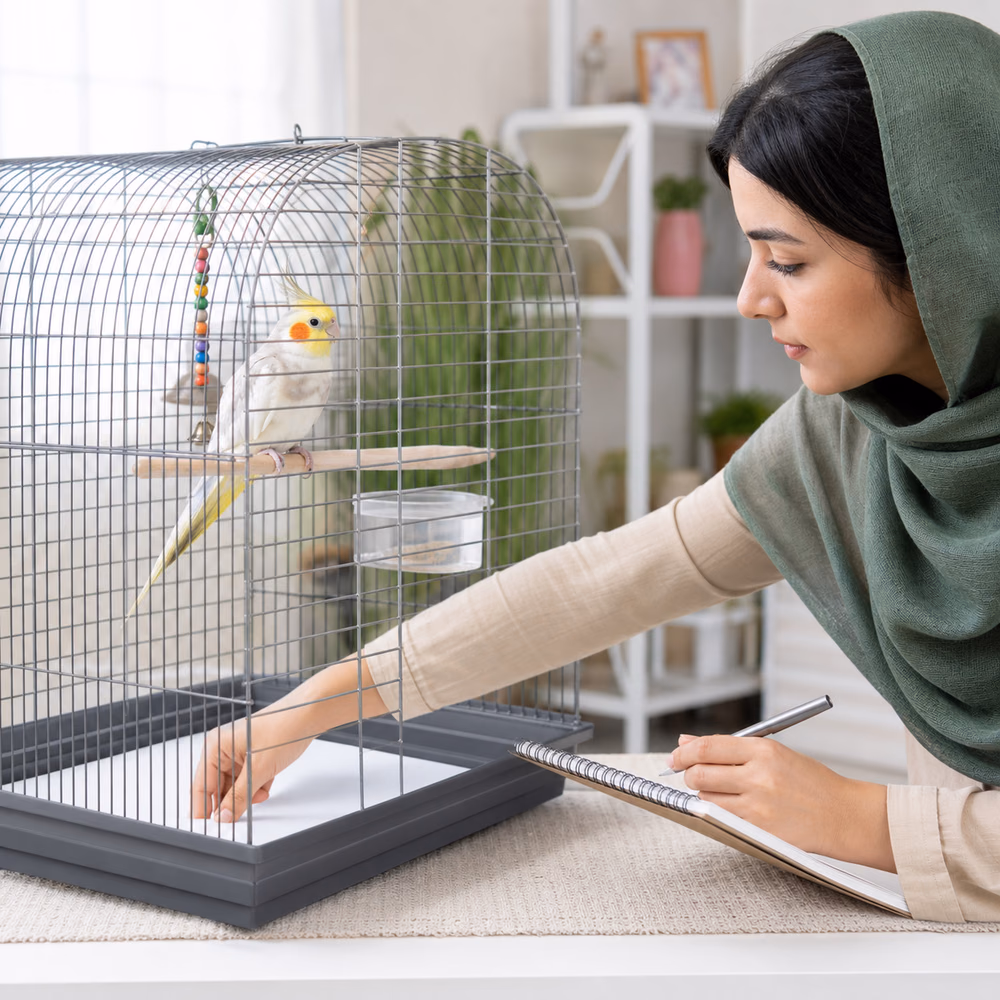 ثبت وضعیت دفع عروس هلندی روی کاغذ کف قفس