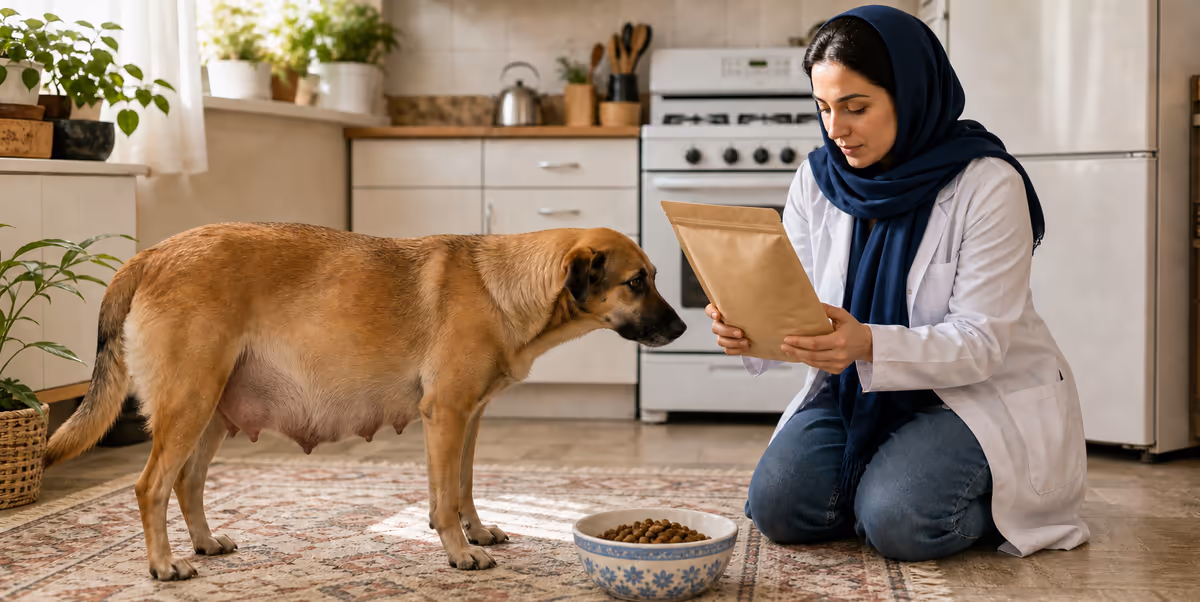 غذای سگ باردار؛ انتخاب ایمن در هر مرحله آبستنی